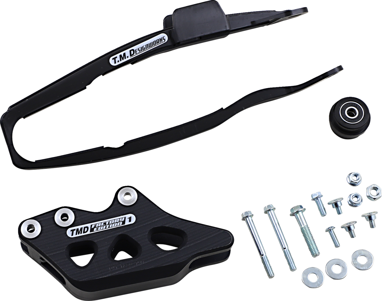 T.M. DESIGNWORKS Chain Guide and Slider Kit - Chain Guide/Slider / Black / Yamaha 1231-1393