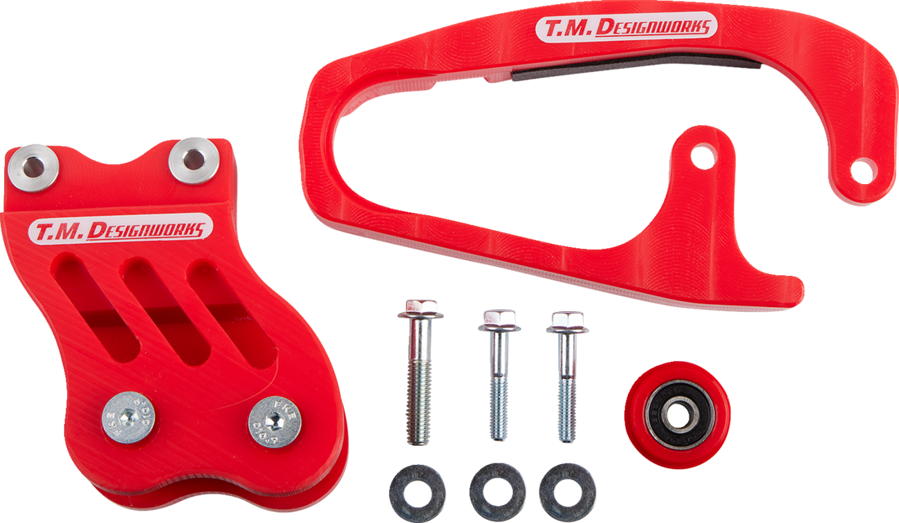 T.M. DESIGNWORKS Chain Guide and Slider Kit - Chain Guide/Slider / TRX450 / Red 1231-1619