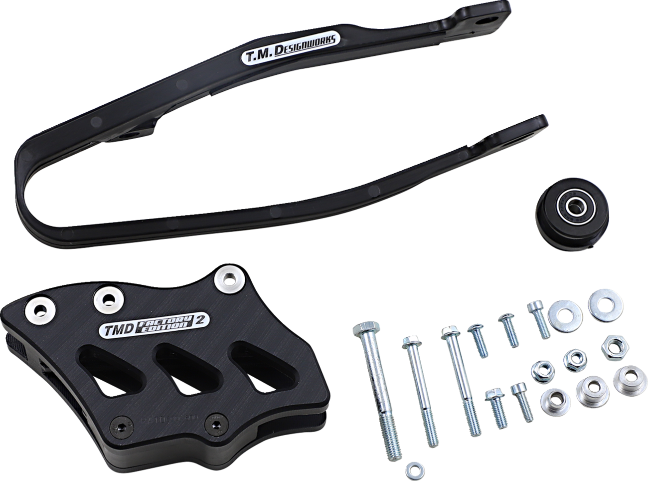 T.M. DESIGNWORKS Chain Guide and Slider Kit - Chain Guide/Slider / Yamaha / Black 1231-1381