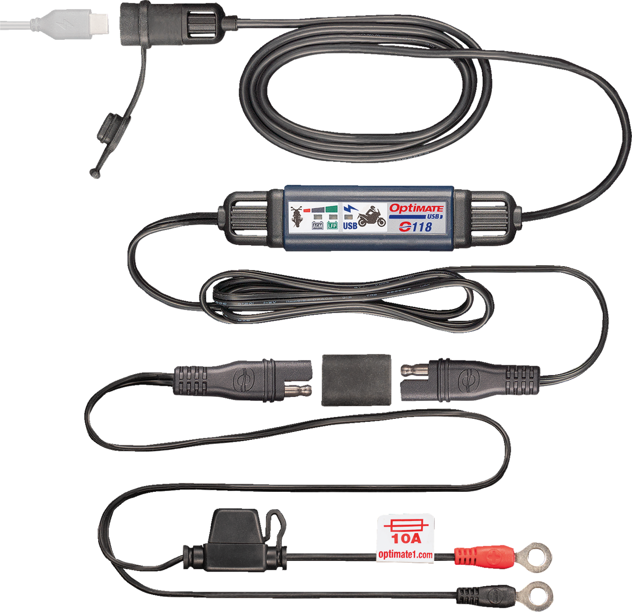 TECMATE OptiMate™ Battery to USB-C Charger - Battery to USB-C Charger with SAE 3807-0664