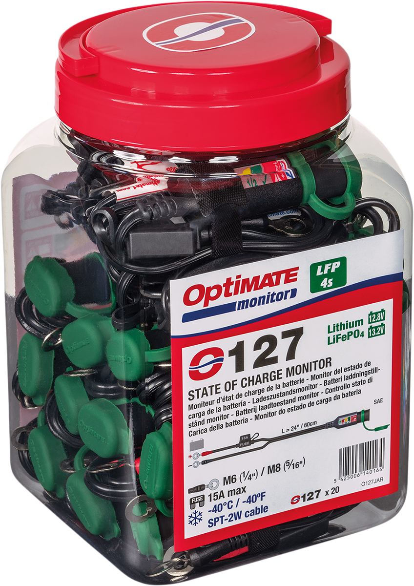 TECMATE Optimate™ Lithium Battery Status/Charge System Monitor - Battery Status/Charge System Monitor / Lithium/SAE / 20 Pack 3807-0522