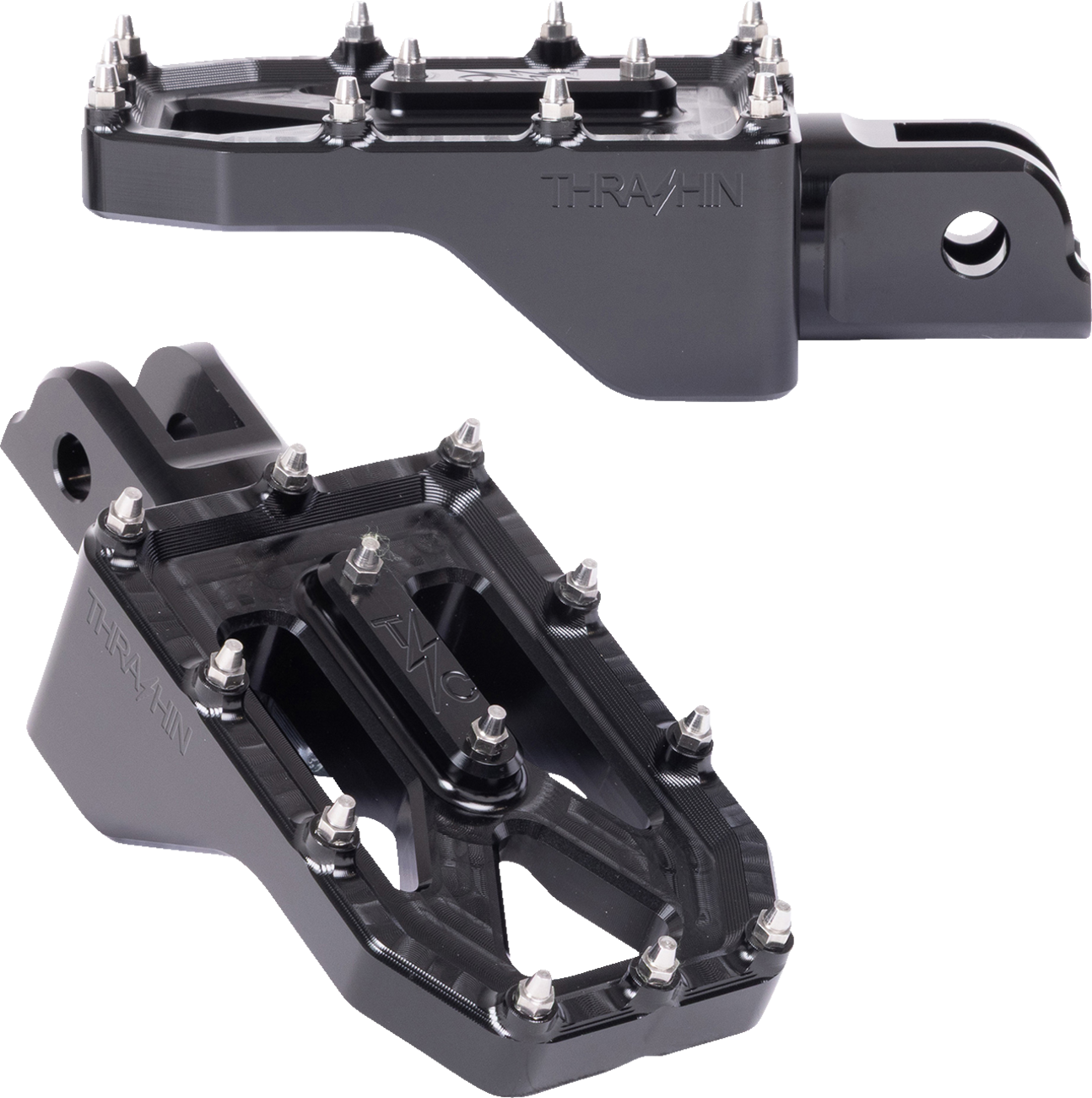THRASHIN SUPPLY CO. Aggressor Foot Pegs - Front / Black / FL/FX '18-'25 1620-2773