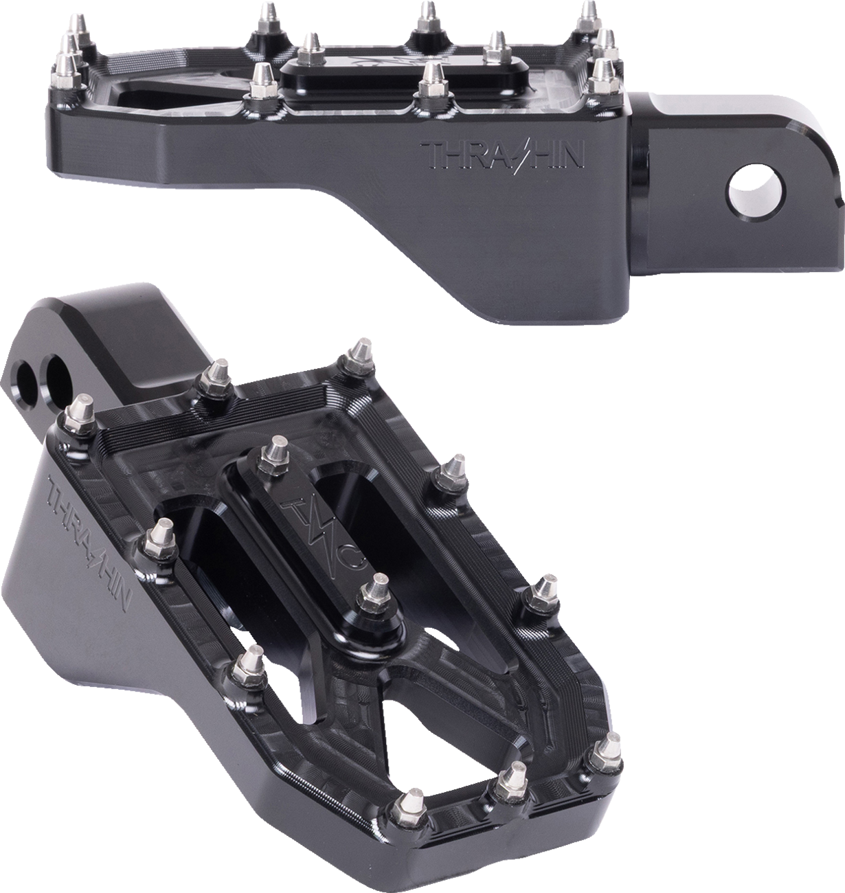 THRASHIN SUPPLY CO. Aggressor Foot Pegs - Rear / Black / FL/FX '18-'25 1620-2778