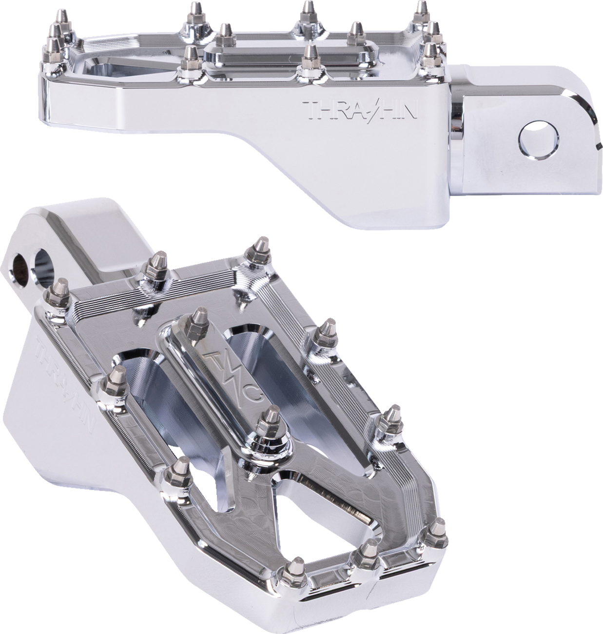 THRASHIN SUPPLY CO. Aggressor Foot Pegs - Rear / Chrome / FL/FX '18-'25 1620-2781