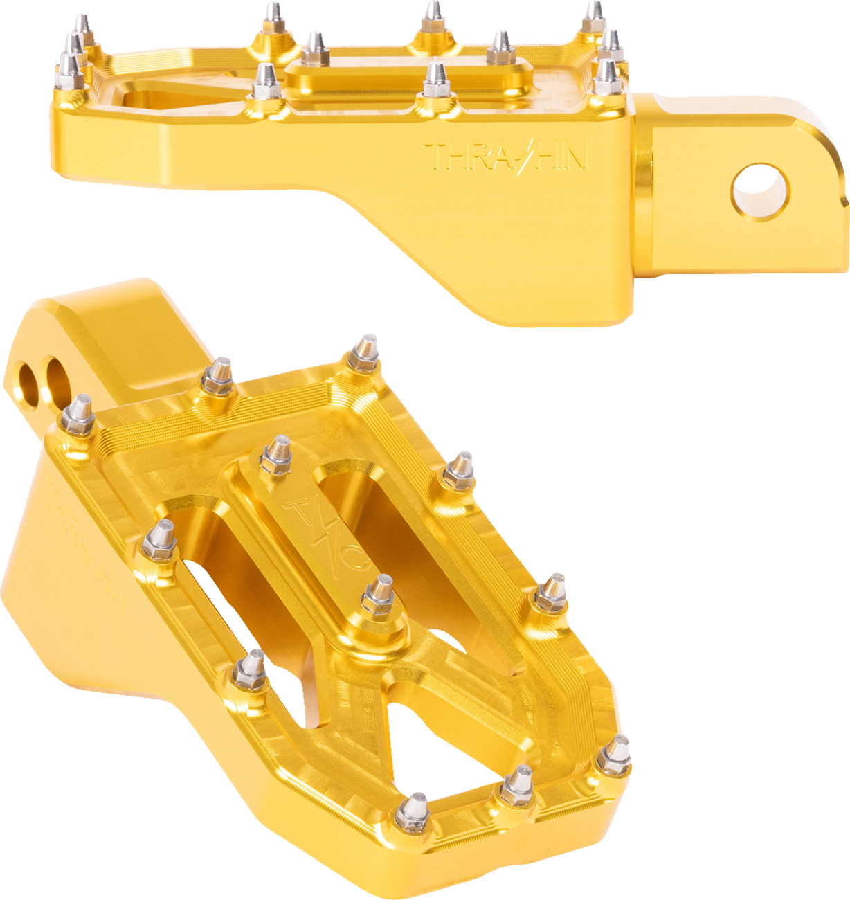 THRASHIN SUPPLY CO. Aggressor Foot Pegs - Rear / Gold / FL/FX '18-'25 1620-2780