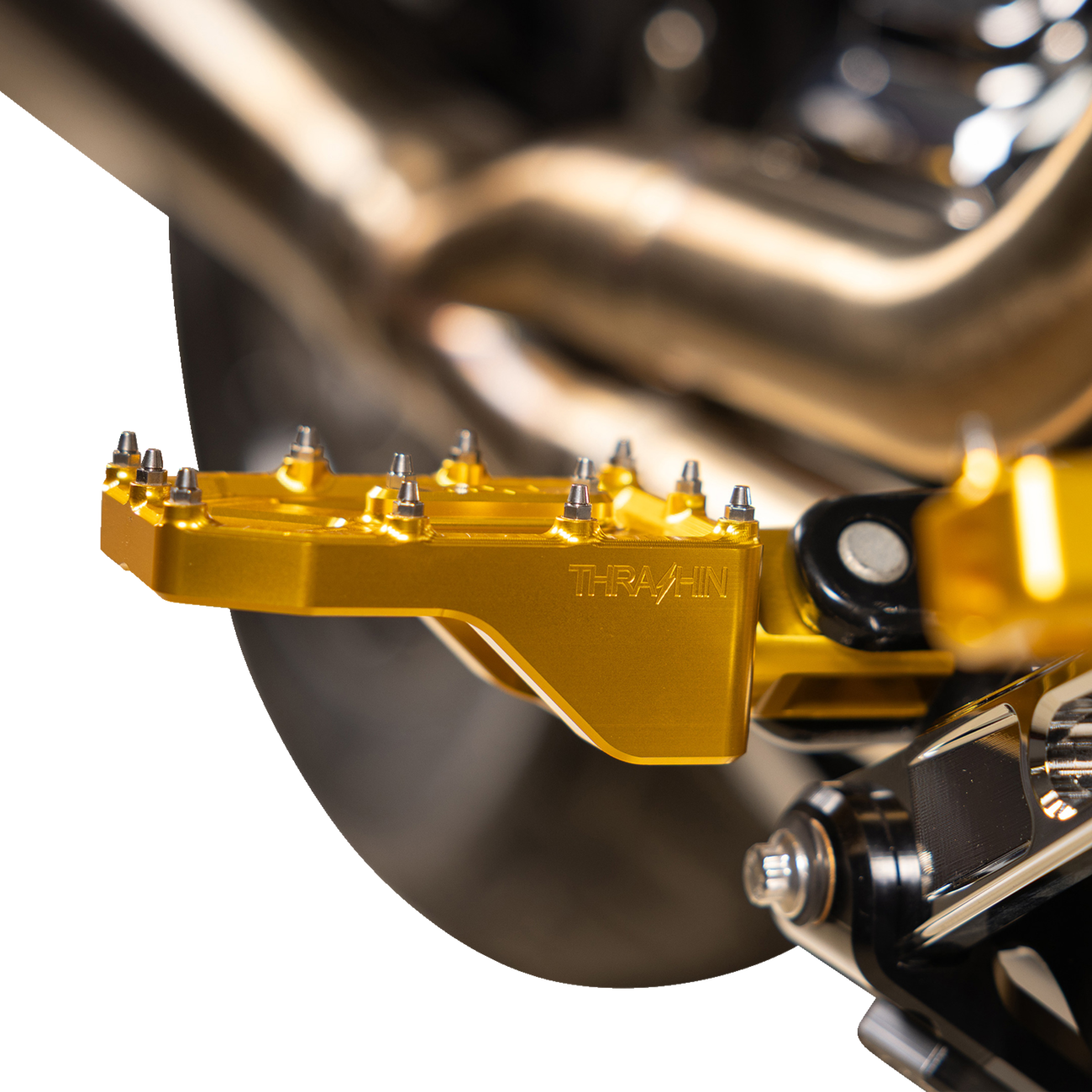 THRASHIN SUPPLY CO. Aggressor Foot Pegs - Rear / Gold / HD '72-'25 1620-2771