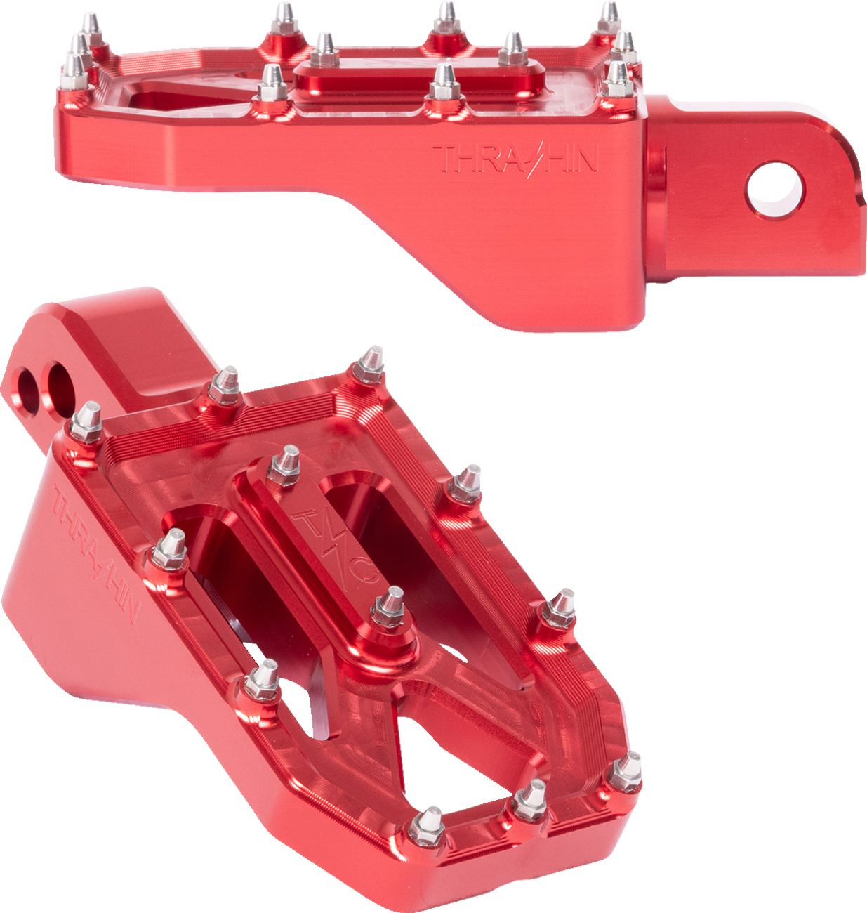 THRASHIN SUPPLY CO. Aggressor Foot Pegs - Rear / Red / FL/FX '18-'25 1620-2779