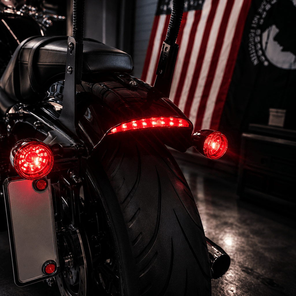 Eagle Lights 5-3/4" (5.75") Round Harley LED Headlight and Red LED Taillight Conversion / Upgrade Kit for Harley Sportster / Dyna