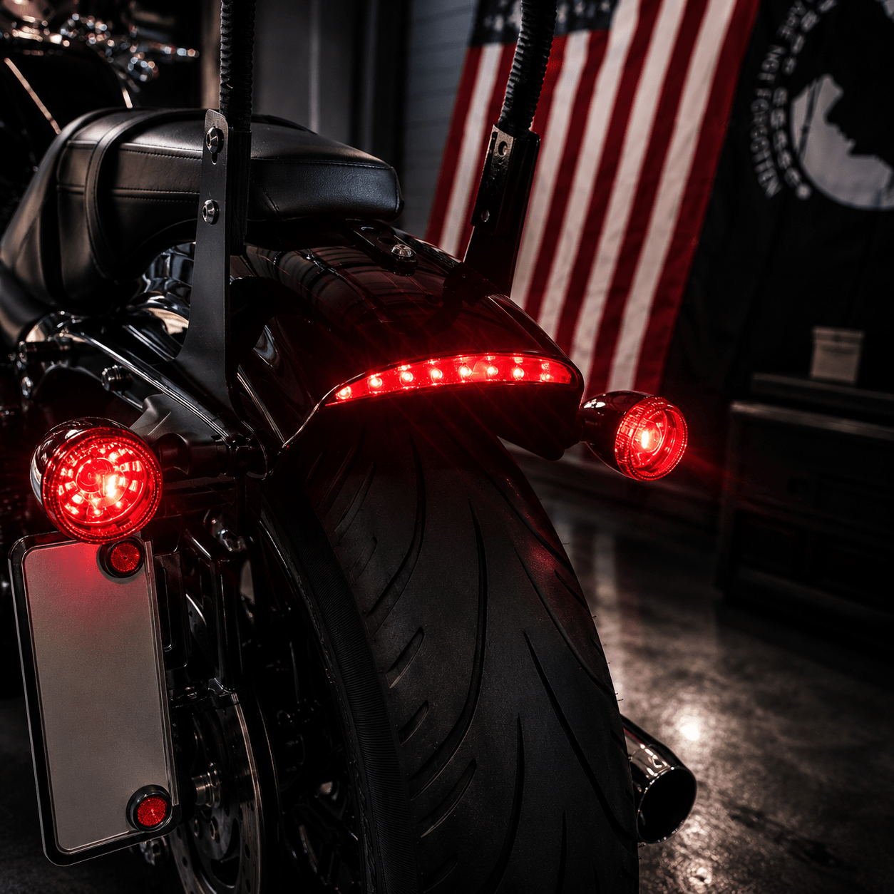 Eagle Lights 5-3/4" (5.75") Round Harley LED Headlight and Red LED Taillight Conversion / Upgrade Kit for Harley Sportster / Dyna