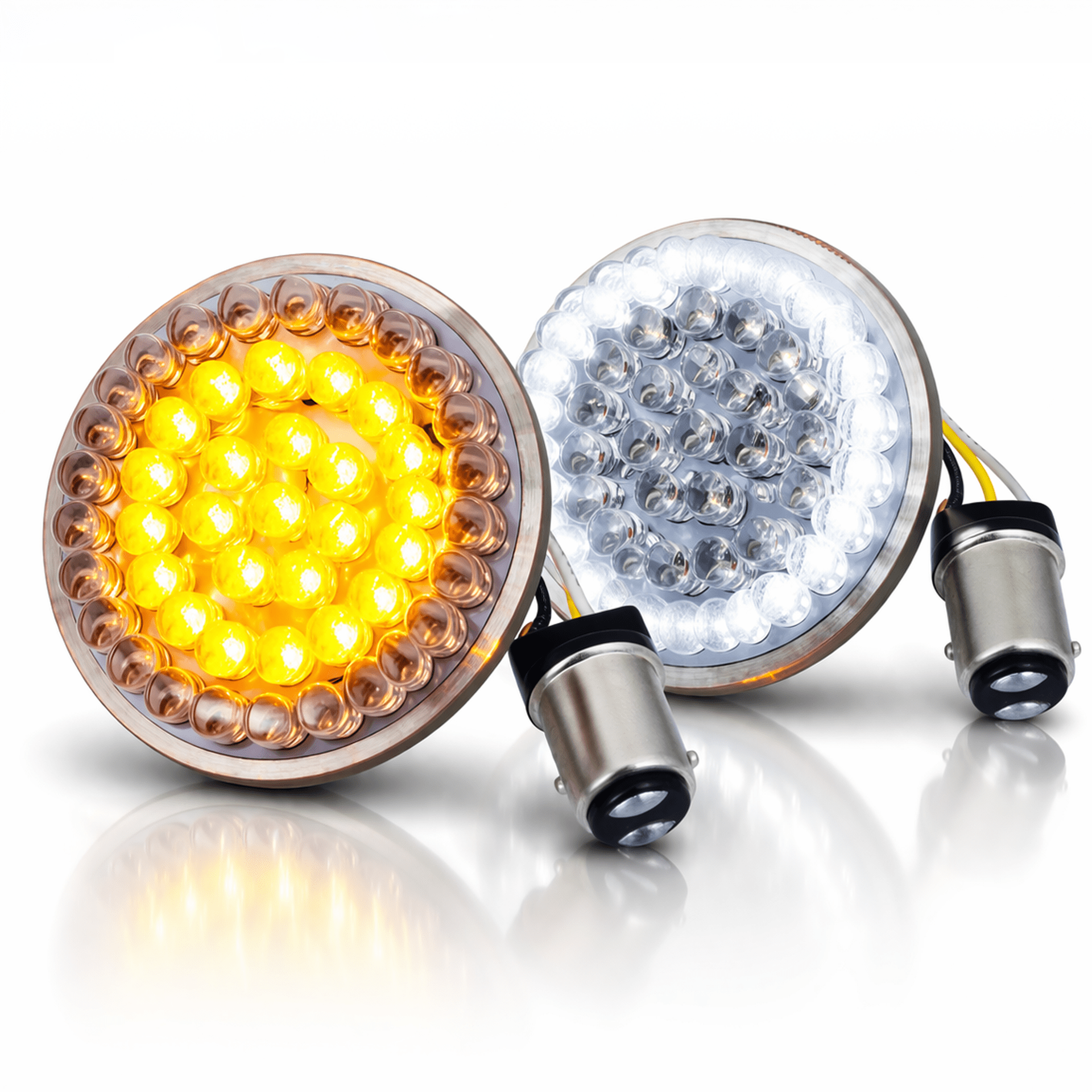 Eagle Lights 2” LED Turn Signal and Running Light Kit for Harley-Davidson® Motorcycles- Generation I / 1157 Front / 1156 Red Rear