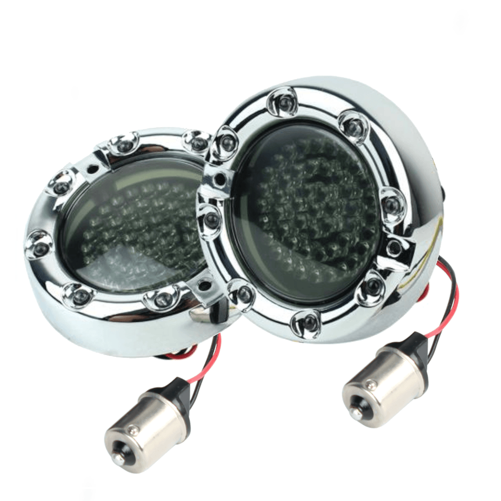 Eagle Lights 3 1/4” Infinity Beam Front and Rear LED Turn Signals with Running LED Light Ring for Harley-Davidson® Motorcycles