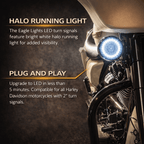 Eagle Lights 2” LED Turn Signal and Running Light Kit for Harley-Davidson® Motorcycles- Generation I / 1157 Front / 1156 Red Rear
