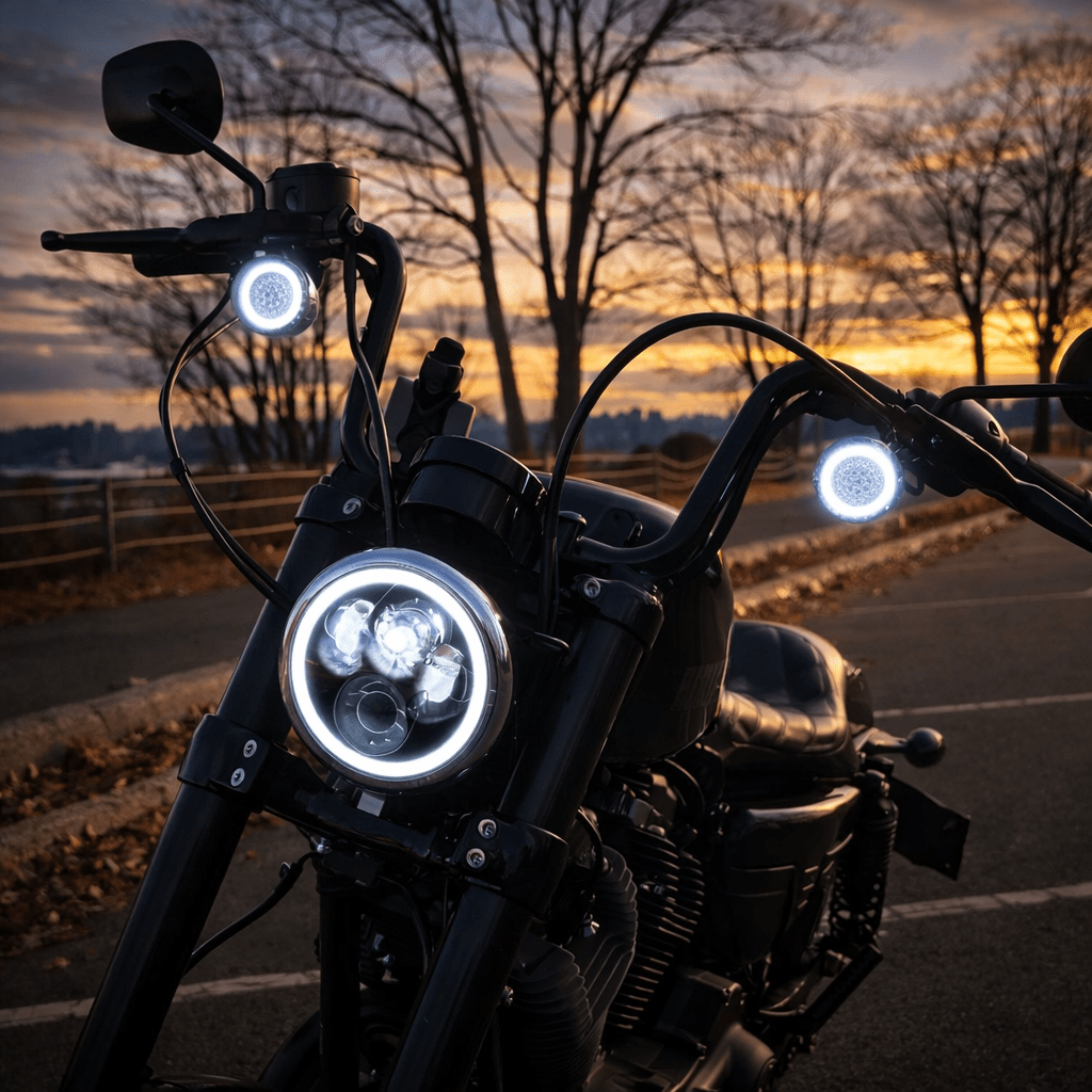 Eagle Lights 2” LED Turn Signal and Running Light Kit for Harley-Davidson® Motorcycles- Generation I / 1157 Front / 1156 Red Rear