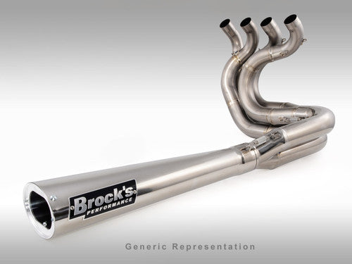 Brock's Performance TiWinder Polished Full System w/ 18" Muffler Race Baffle - 2001-2004 Suzuki GSX-R1000 - 390339