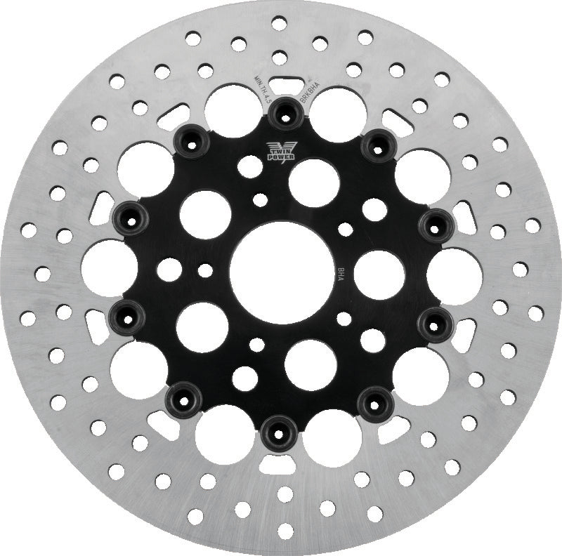 TwinPower Twin Power 1984-2017 Big Twin Exc 11.8 and Lug Mount 1984-2013 XL Front 11.5 Floating Rotor W/Holes Black - 666833