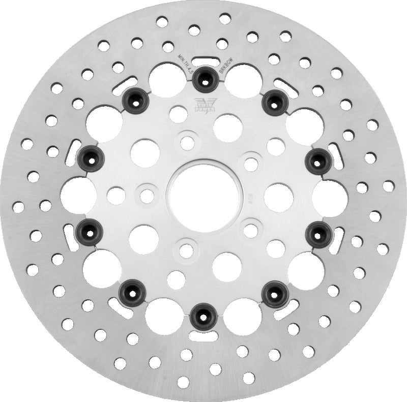 TwinPower Twin Power 1984-2017 Big Twin Exc 11.8 and Lug Mount 1984-2013 XL Front 11.5 Floating Rotor W/Holes Silver - 666835