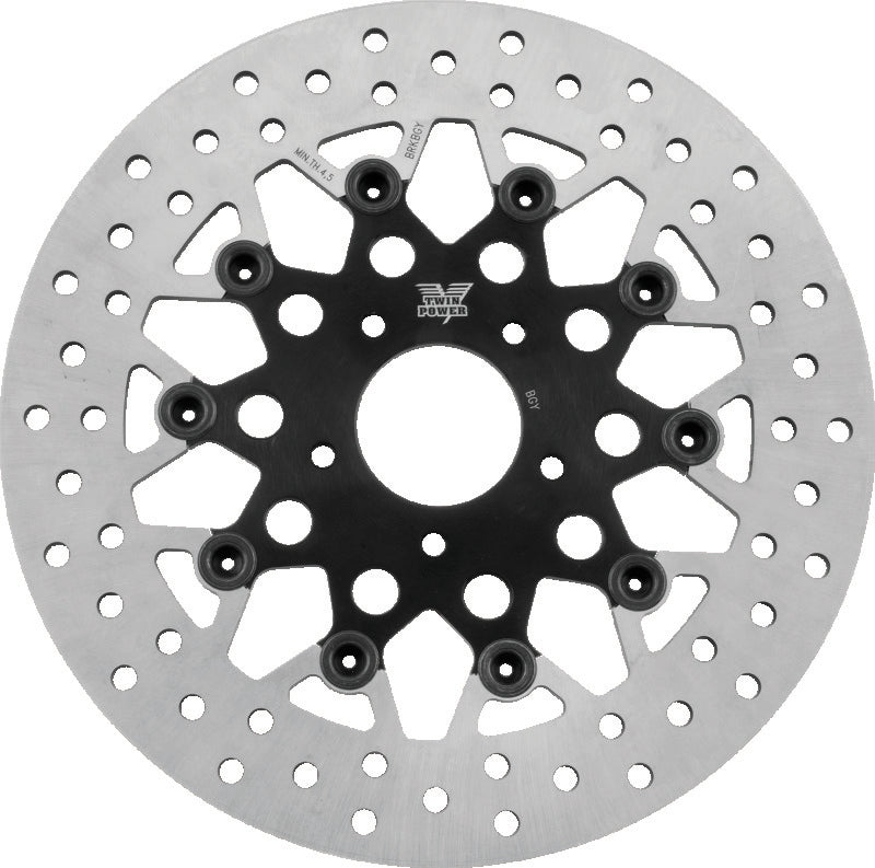 TwinPower Twin Power 1984-2017 Big Twin Exc 11.8 and Lug Mount 1984-2013 XL Front 11.5in Floating Rotor Mesh Black - 666832