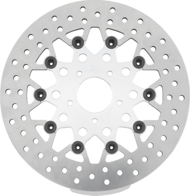 TwinPower Twin Power 2008-2013 FLH FLT 2008-2016 FLHR 2006-2017 Dyna Front 11.8 Floating Mesh Rotor Silver - 666822