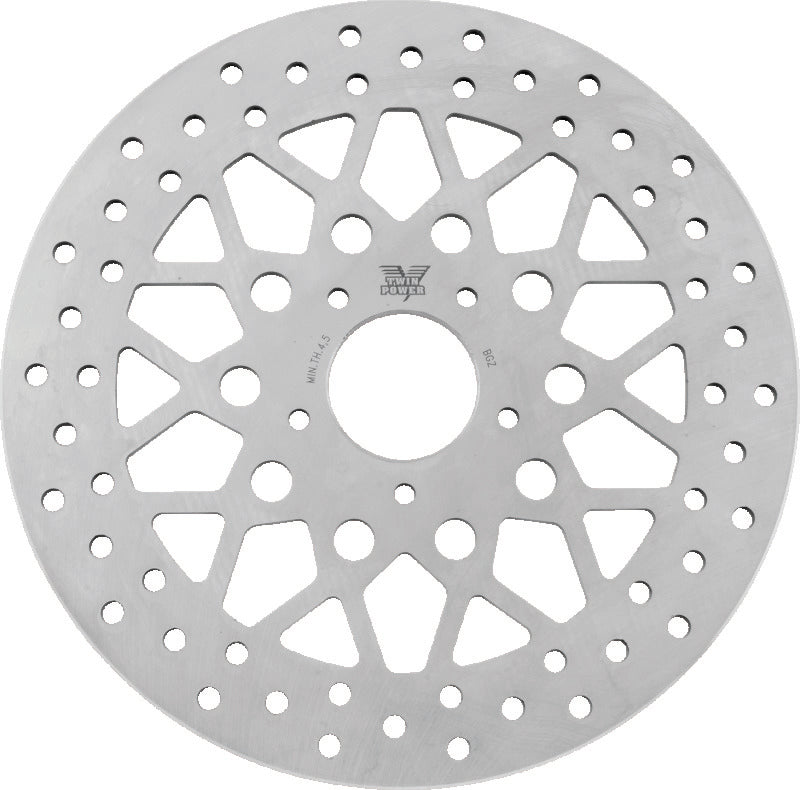TwinPower Twin Power 2008-2013 FLH FLT 2008-2016 FLHR 2006-2017 Dyna Front 11.8 Solid Rotor Mesh Stainless - 666824