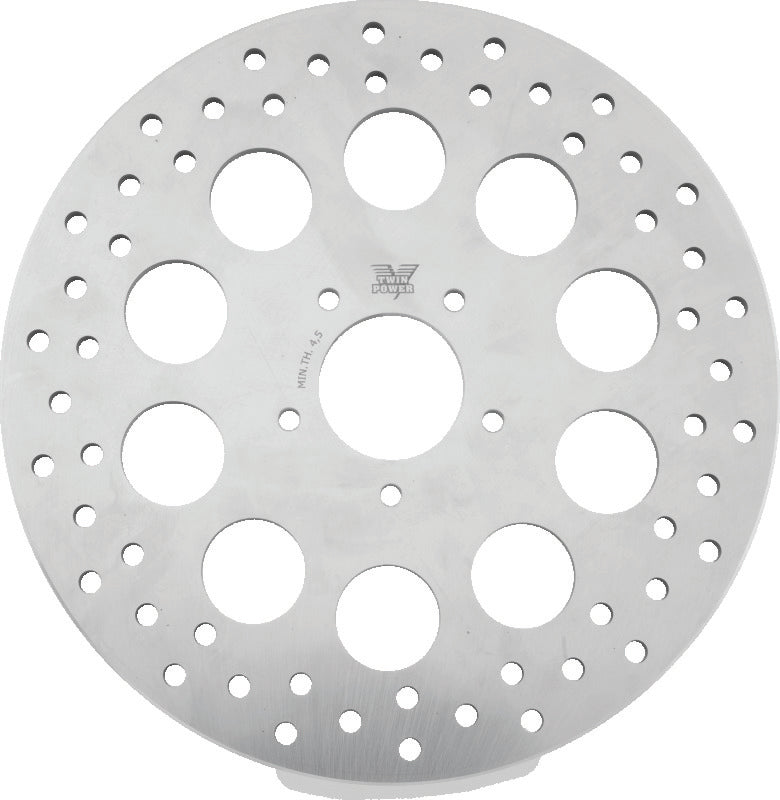 TwinPower Twin Power 2008-2013 FLH FLT 2008-2016 FLHR 2006-2017 Dyna Front 11.8in Rotor Solid With Holes Stainless - 666825