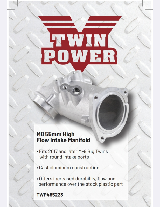 TwinPower Twin Power 55mm Aluminum High Flow Intake Manifold for 2017+ M8 - 485223