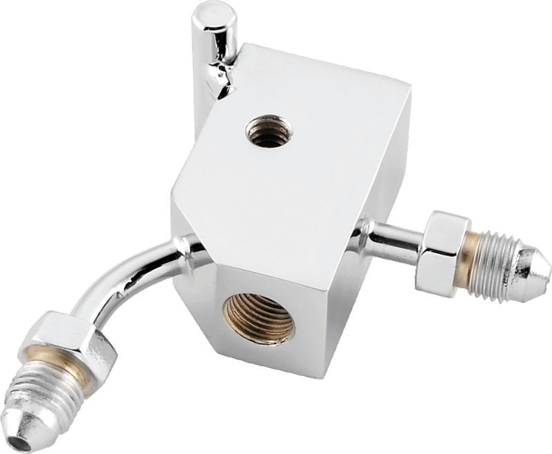 TwinPower Twin Power Chrome Brake Tee 90 Degree Male AN3 W 1/8 NPT Port Custom - 035976