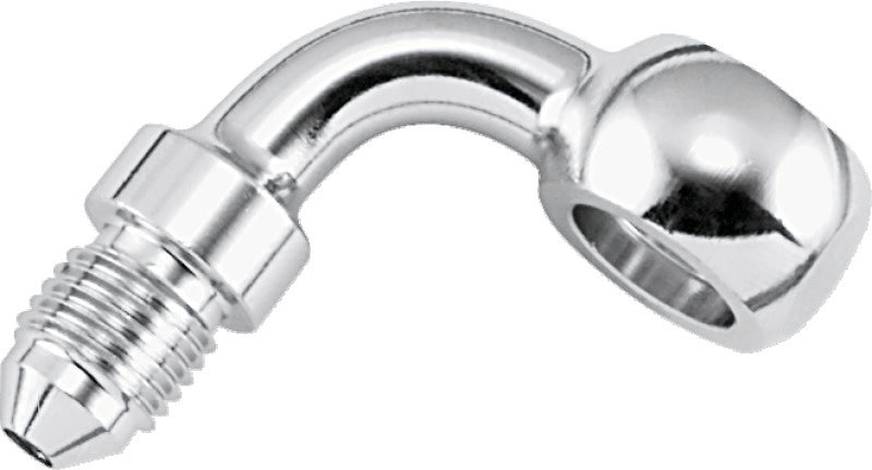 TwinPower Twin Power Stainless Brake Fitting 3/8 Inch X AN3 90 Degree Banjo Adaptor - 035959