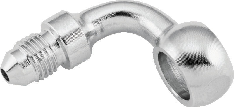 TwinPower Twin Power Stainless Brake Fitting 3/8 Inch X AN3 90 Degree Banjo Adaptor - 035962
