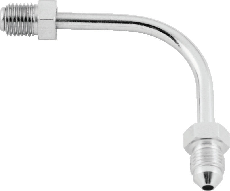 TwinPower Twin Power Stainless Brake Fitting Male 3/8-24 Inverted Flare to AN-3 Male 90 Adaptor Tube Long - 035967