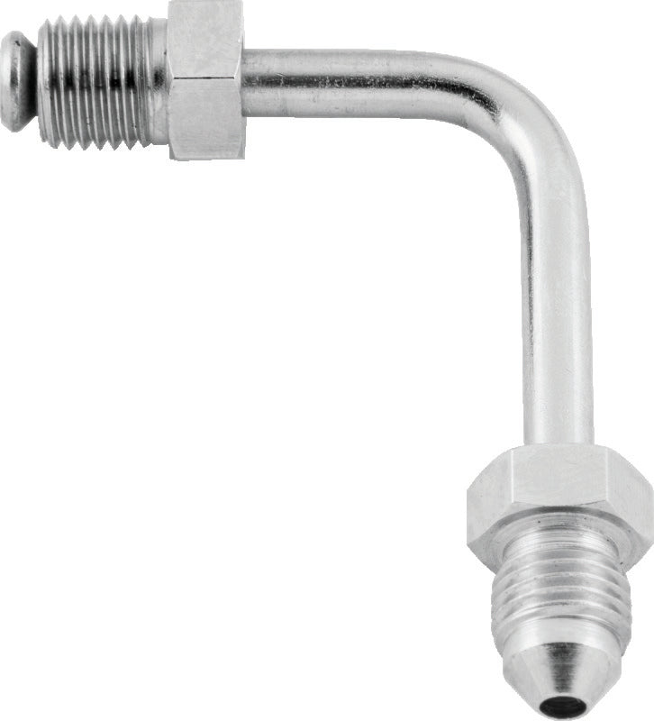 TwinPower Twin Power Stainless Brake Fitting Male 3/8-24 Inverted Flare to AN-3 Male 90 Adaptor Tube Short - 035966
