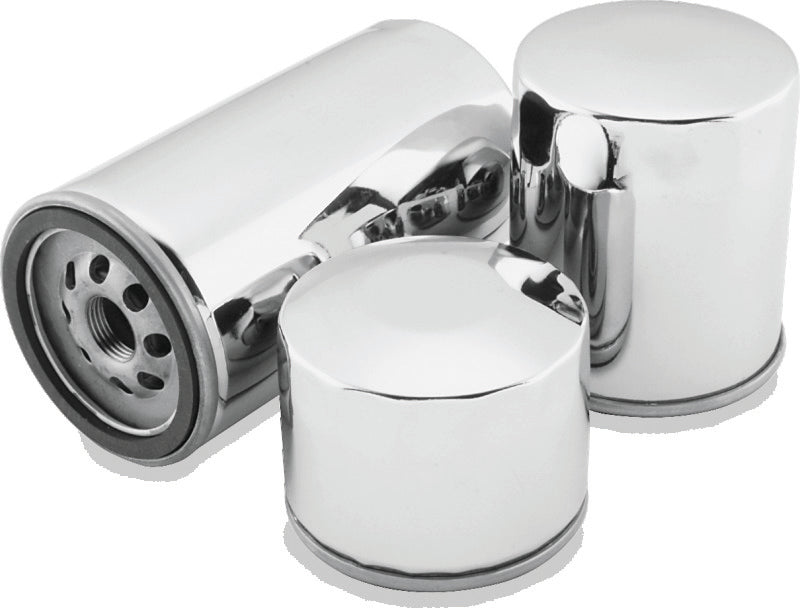 TwinPower Twin Power Twin Cam and M8 Chrome Magnetic Oil Filter Replaces H-D 63798-99 with Backflow Valve - 603600