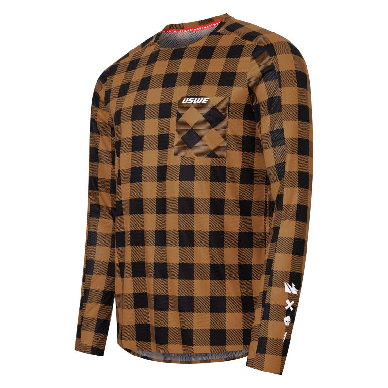 USWE Flannel Long Sleeve Lightweight Off-Road Jersey Bronze - XS - w80951061042103