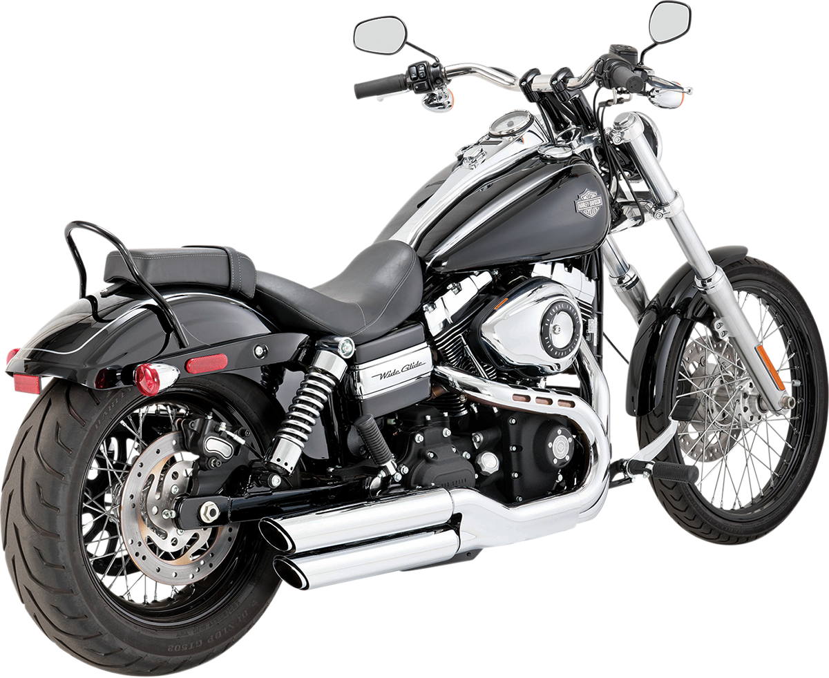 Vance & Hines 3" Round Twin Slash Slip-On Mufflers - Twin Slash Mufflers / Chrome 1801-0406