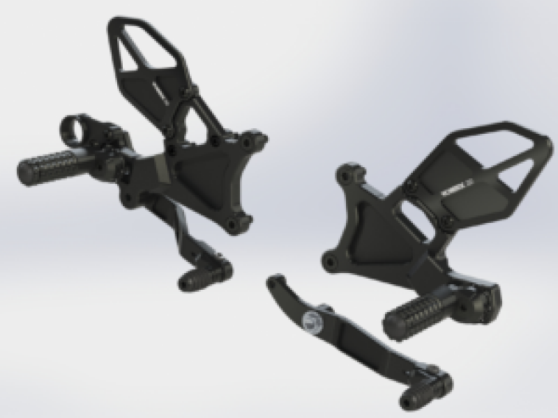 Vortex Racing 2006-2023 Yamaha YZF-R6 Rear Set- Black - RS634K