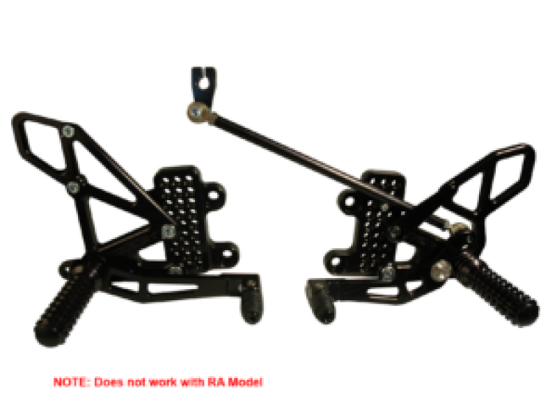 Vortex Racing 2007-2023 Honda CBR600 RR Adjustable Rearsets- Black - RS265K