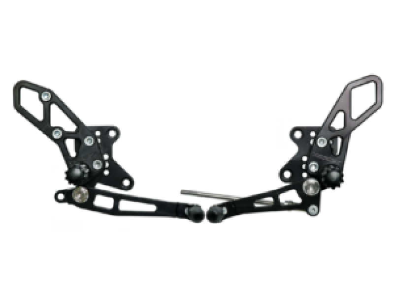 Vortex Racing 2008-2013 Kawasaki EX250 Ninja,2013-2017 EX300 Ninja Adjustable Rearsets- Black - RS424K