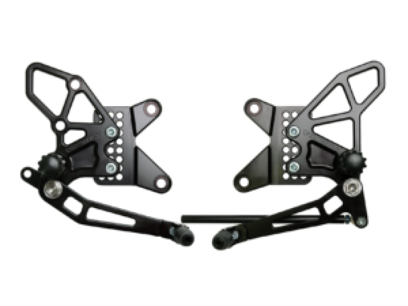 Vortex Racing 2009-2012 Kawasaki ZX600 Ninja ZX-6R Adjustable Rearsets- Black - RS415K