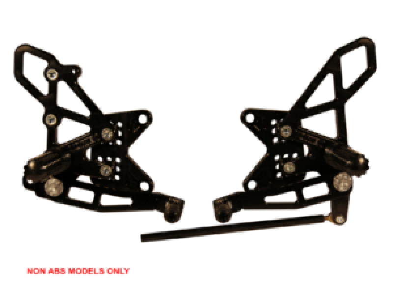 Vortex Racing 2011-2015 Kawasaki ZX-10R Ninja ZX1000 Rear Set- Black - RS411K