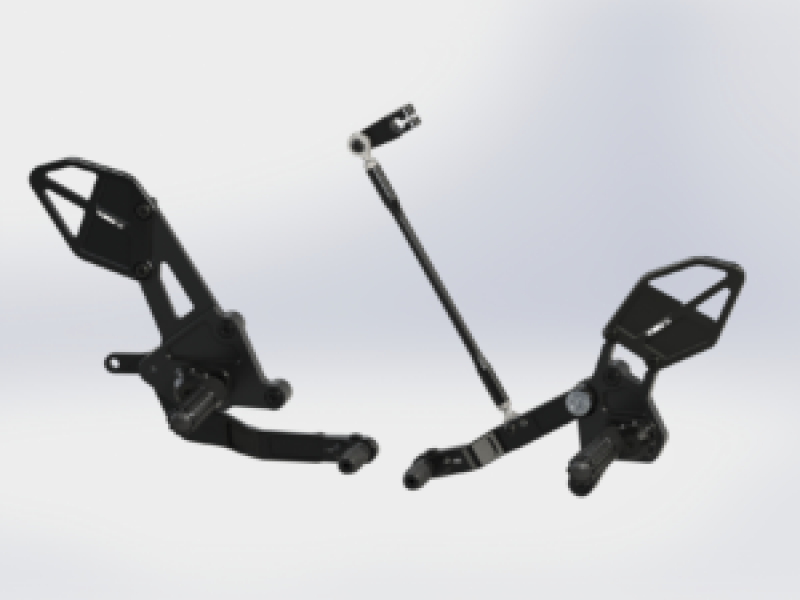 Vortex Racing 2015-2017 Yamaha FZ-07,2018-2024 Yamaha MT-07 Rear Set- Black - RS651K