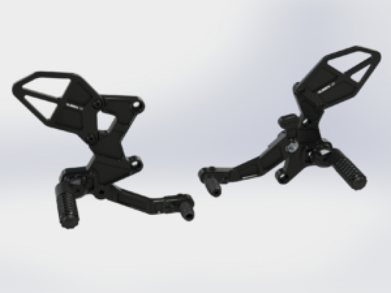 Vortex Racing 2018-2024 Kawasaki EX400 Ninja 400 R Rear Set- Black - RS433K