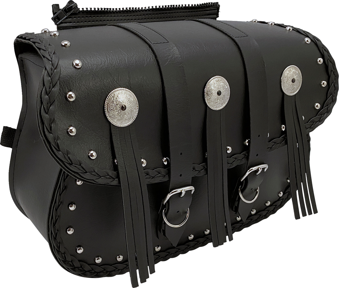 WILLIE & MAX LUGGAGE Warrior Saddlebags - Warrior Saddlebag / Black / Studded / Black 3501-0130