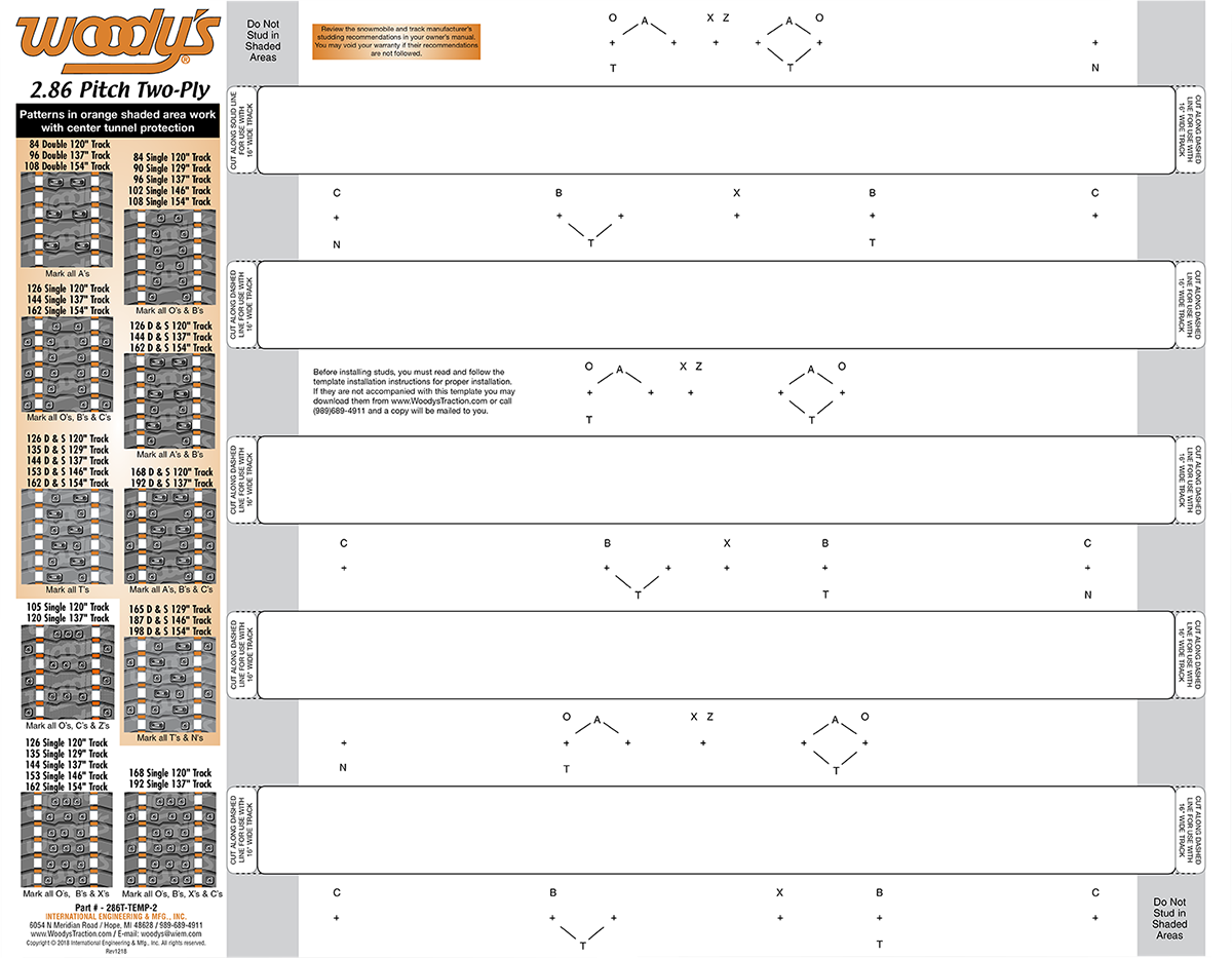 WOODY'S Studding Template