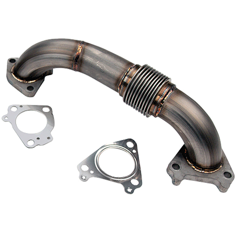 Wehrli 2001-2004 Chevrolet 6.6L Duramax LB7 2in Stainless Passenger Side Up Pipe w/Gaskets (Twin Turbo) - WCF100648