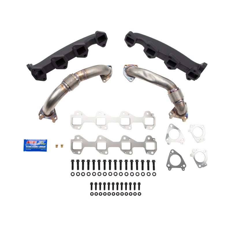Wehrli 2001-2004 Duramax LB7 Billet Exhaust Manifold & SS Up Pipes w/ Gaskets and ARP Hardware - WCF100174