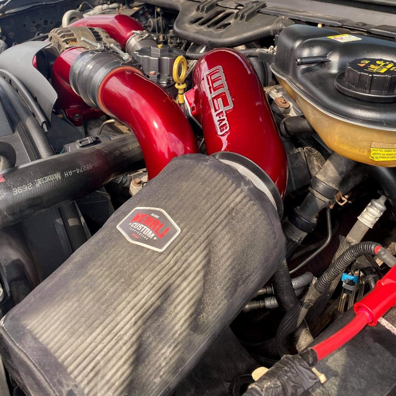 Wehrli 2003-2007 Ford 6.0L Powerstroke 4in Intake Kit - WCFab Red - WCF100333-RED