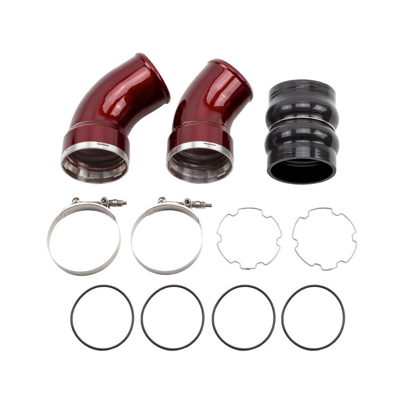 Wehrli 2006-2010 Chevrolet 6.6L LBZ/LMM Duramax Passenger Side 3.5in Intercooler Pipe - WCFab Red - WCF100367-RED