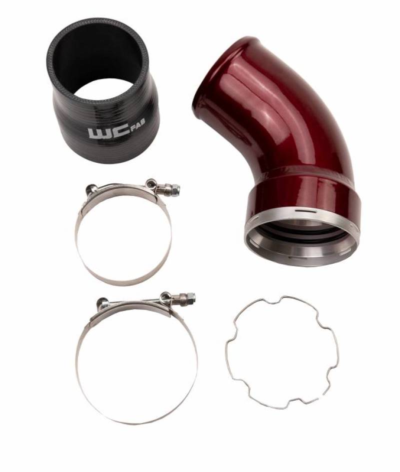 Wehrli 2006-2010 GM LBZ/LMM Duramax Passenger Side Intercooler Outlet Elbow Kit - WCFab Grey - WCF100466-GRY