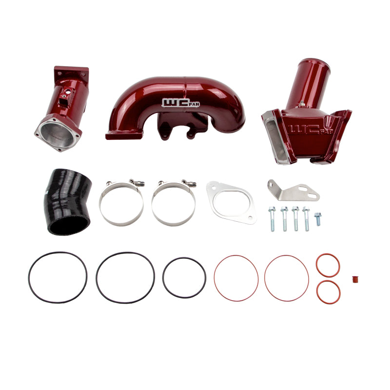 Wehrli 2007.5-2010 LMM Duramax High Flow 3in Y-Bridge Kit- WCFab Red - WCF100164-RED
