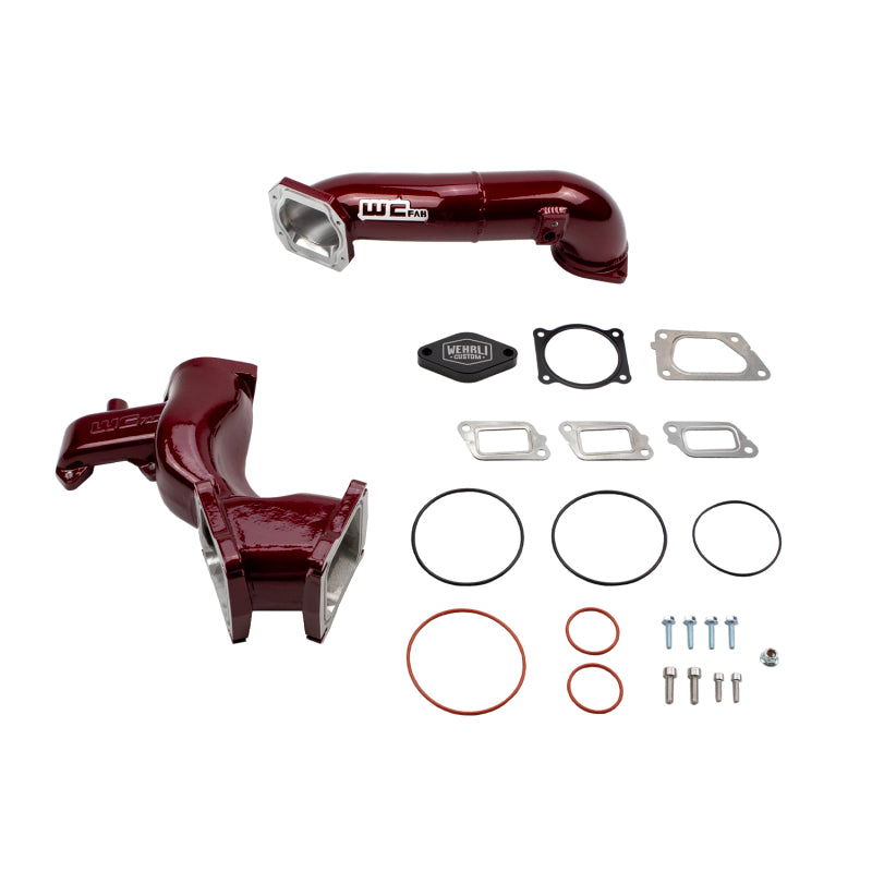 Wehrli 2011-2016 Chevrolet 6.6L LML Duramax High Flow Y-Bridge Kit - WCFab Red - WCF100165-RED