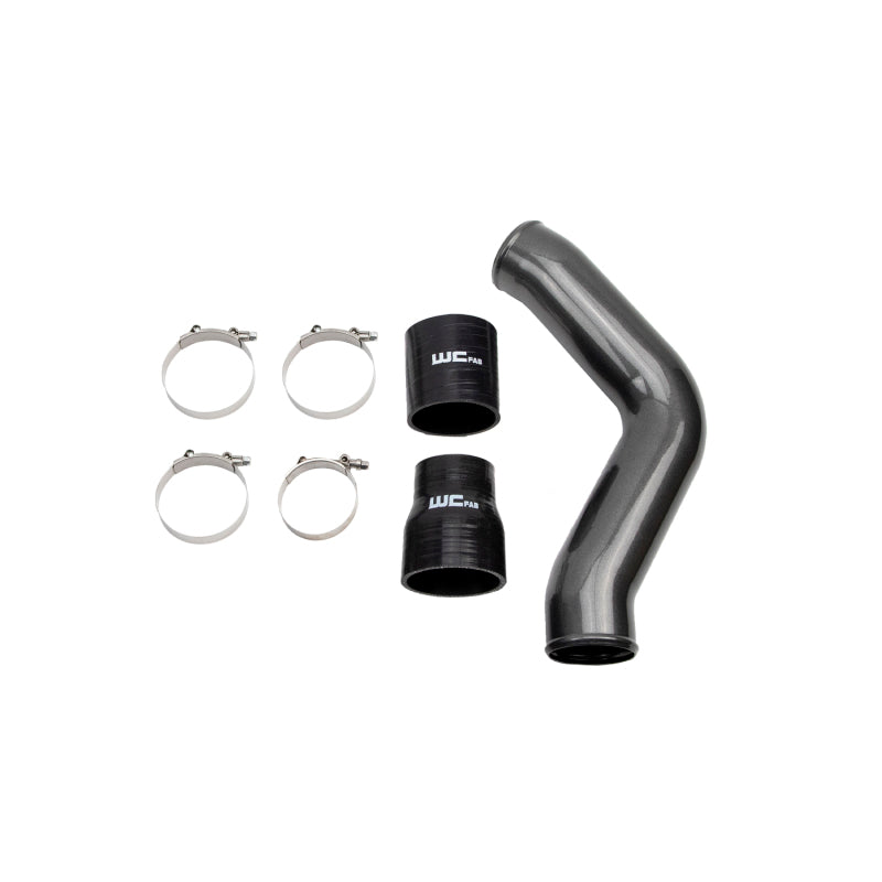 Wehrli 2013-2018 Cummins 6.7L Driver Side 3.5 in. Intercooler Pipe - WCFab Grey - WCF100434-GRY